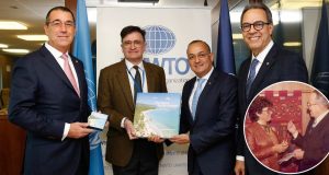 Juan Lehoux, vicepresidente ejecutivo de Negocios Empresariales y de Inversión; José Mármol, vicepresidente ejecutivo de Relaciones Públicas y Comunicaciones; y Juan Manuel Martín de Oliva, vicepresidente del Área Negocios Turísticos